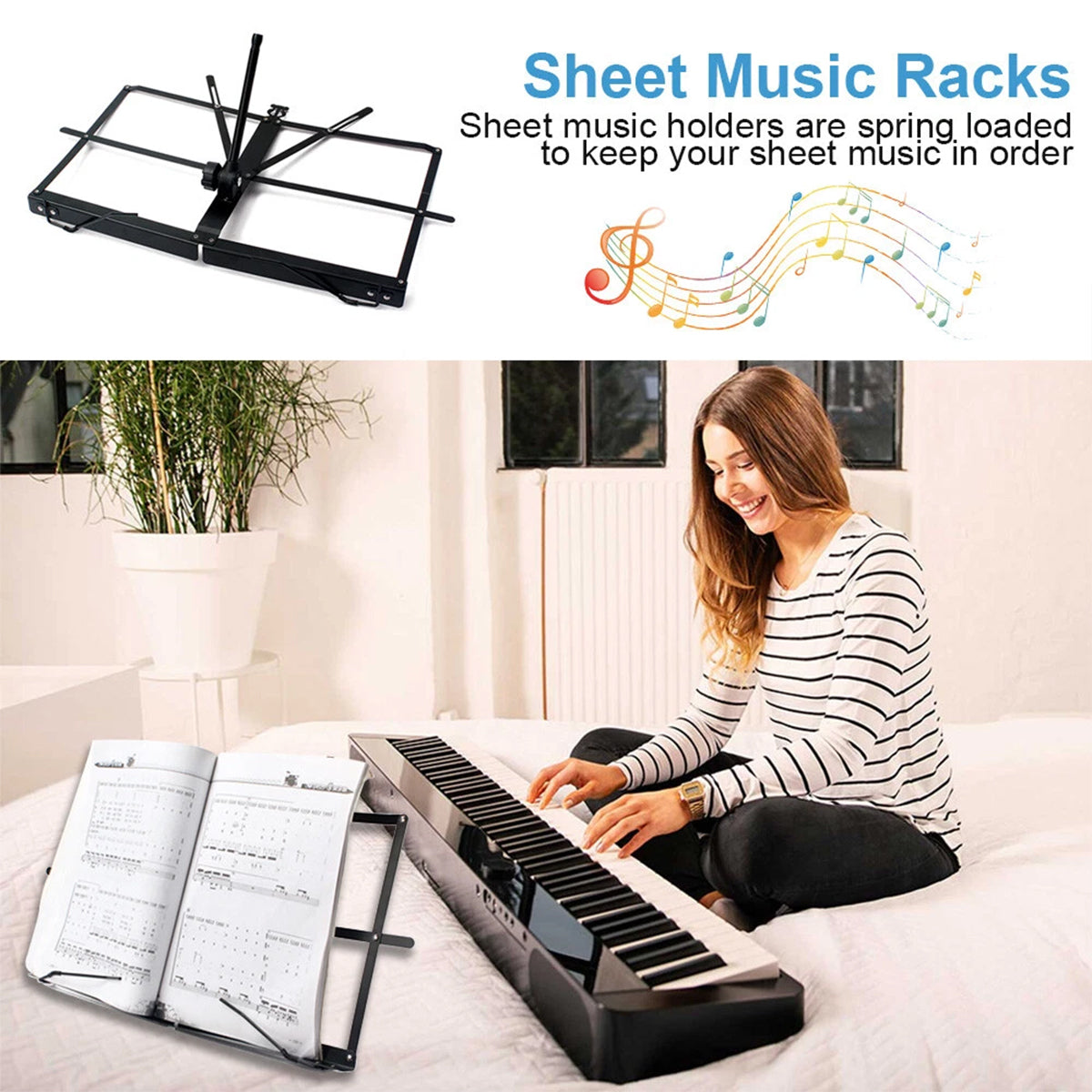 Portable Folding Music Stand Iron Book Holder