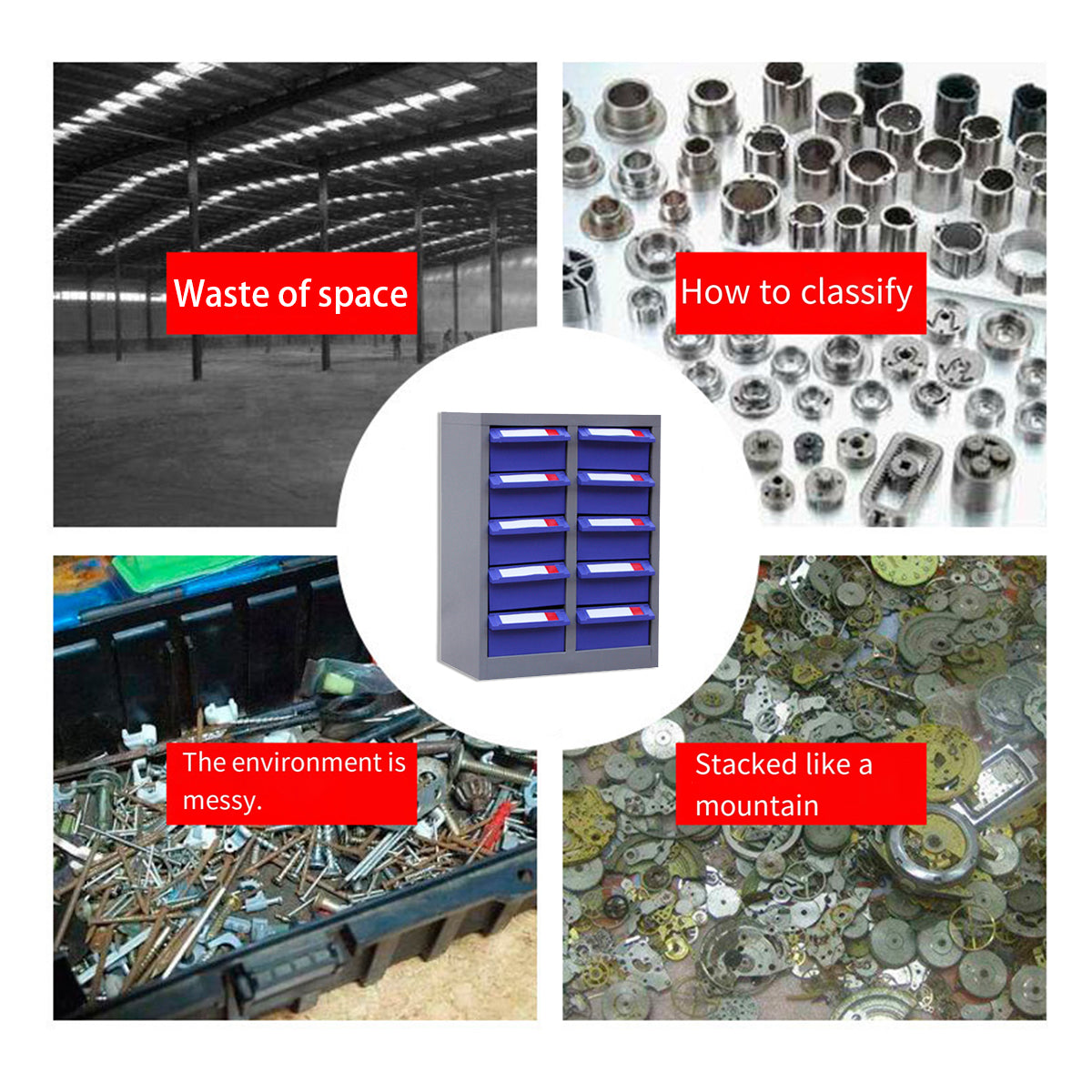 10-Drawer Parts Cabinet for Workshop and Garage