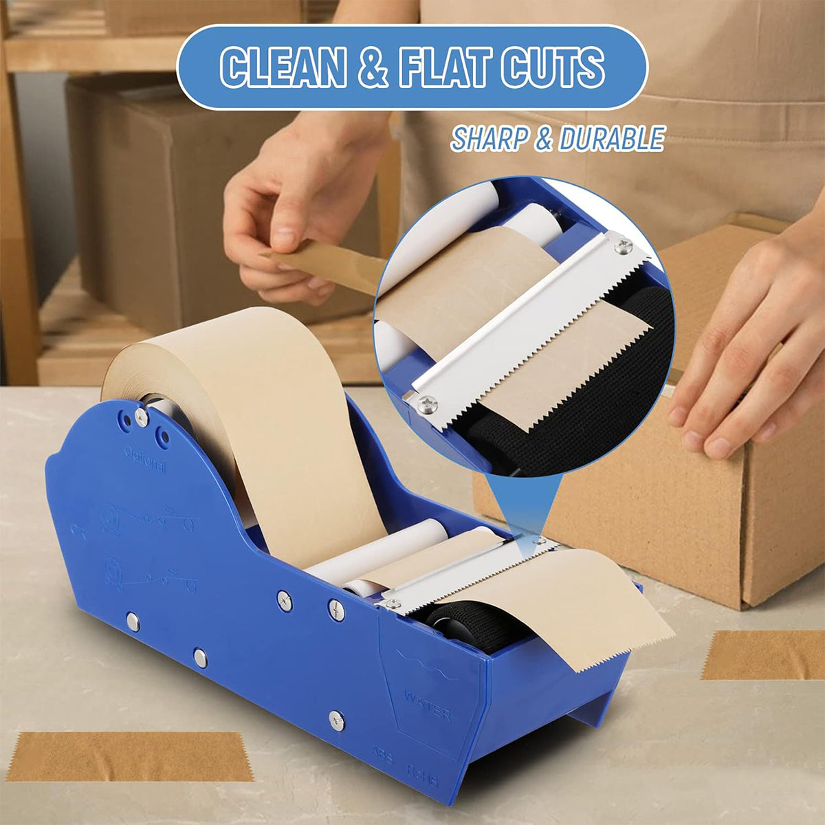 Water Activated Kraft Tape Dispenser for Boxes