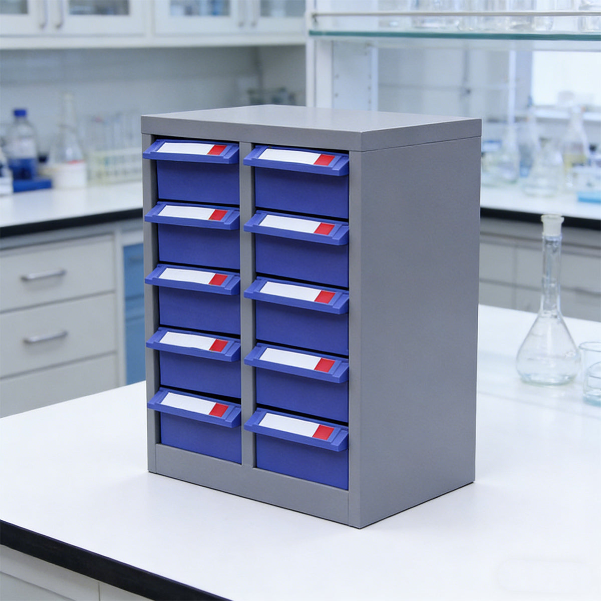 10-Drawer Parts Cabinet for Workshop and Garage