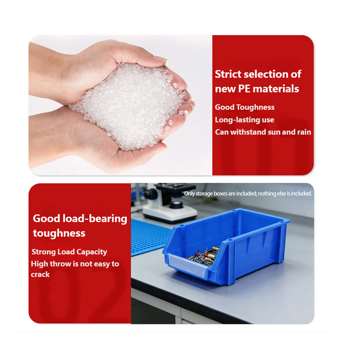 2pcs Slanted PE Storage Box with Label Clip