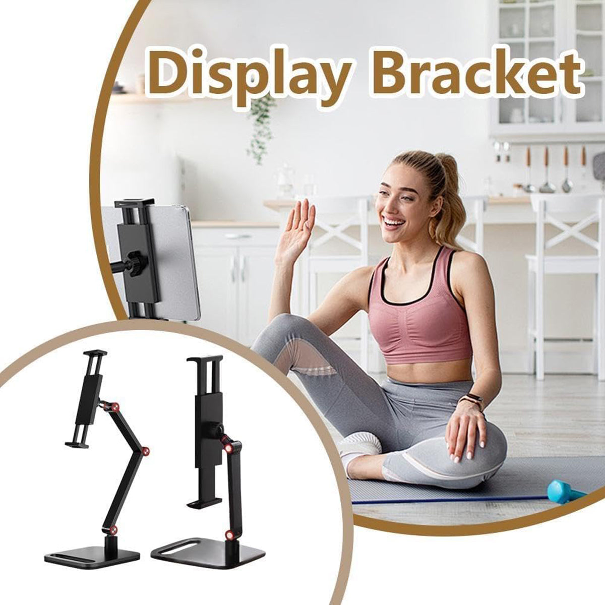 Folding Monitor Stand Adjustable Carbon Steel