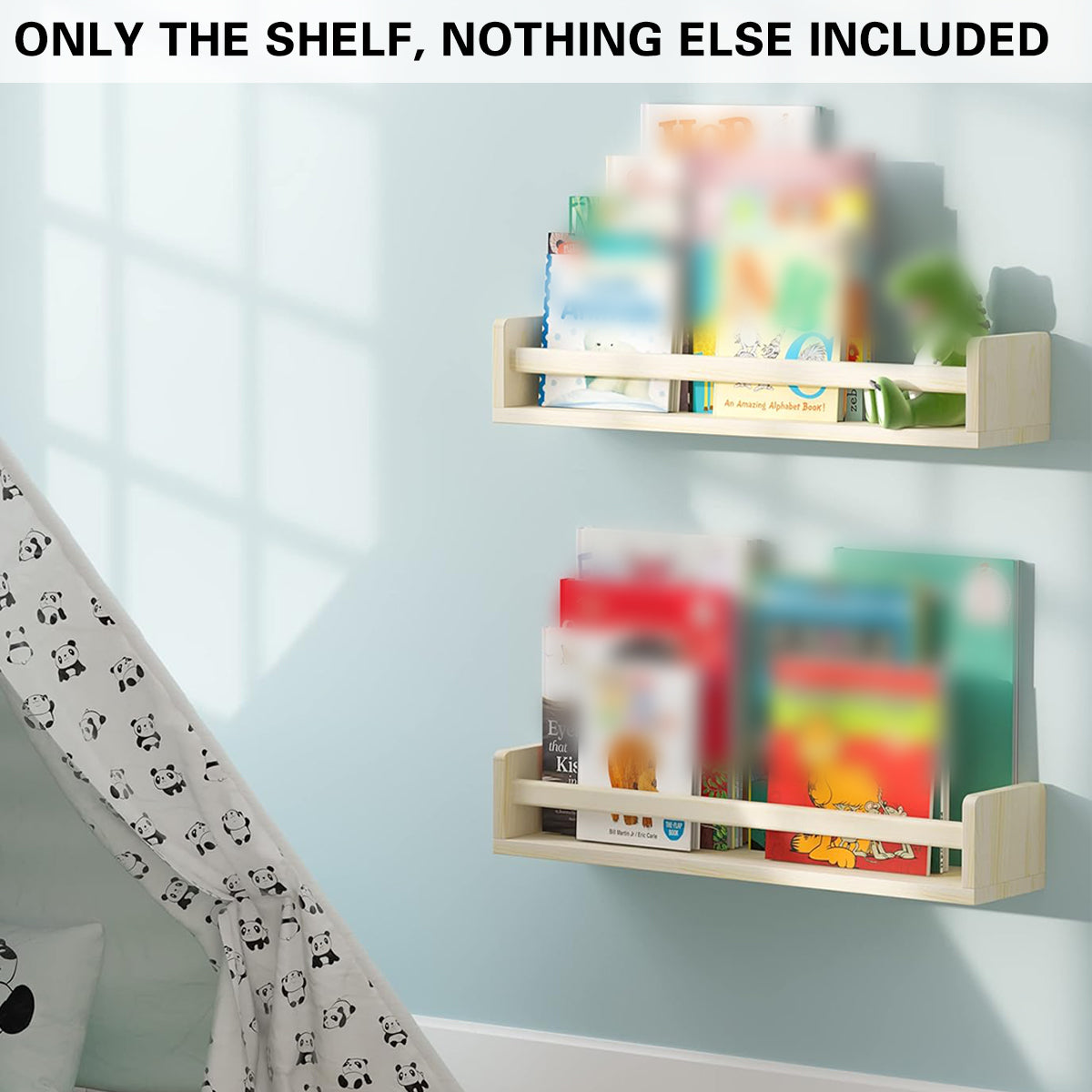 2 Pcs Solid Wood Wall Mounted Ledge Shelf