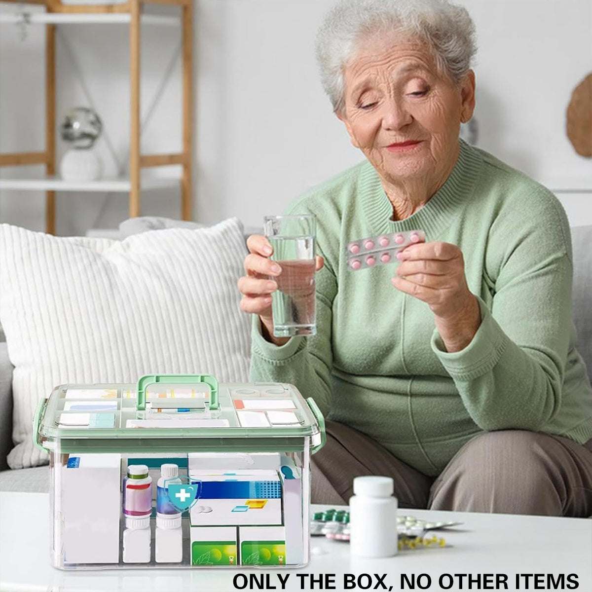 Transparent Medicine Cabinet with Dividers 2 Sizes