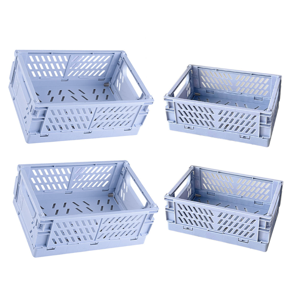 4 Pcs Foldable Storage Baskets Stackable Desktop Organiser