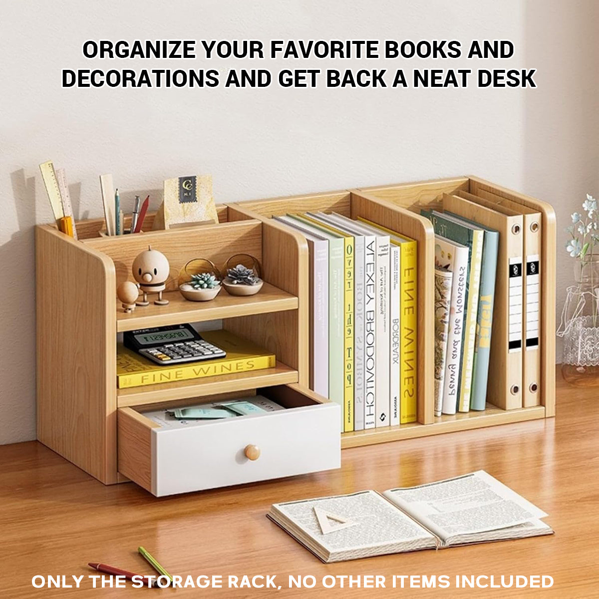 Office Desktop Rack Wooden Storage Organizer for Documents