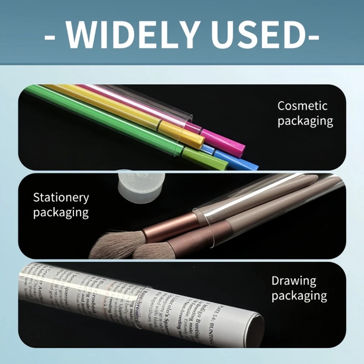 20pcs Clear Plastic Packaging Tubes for Artwork