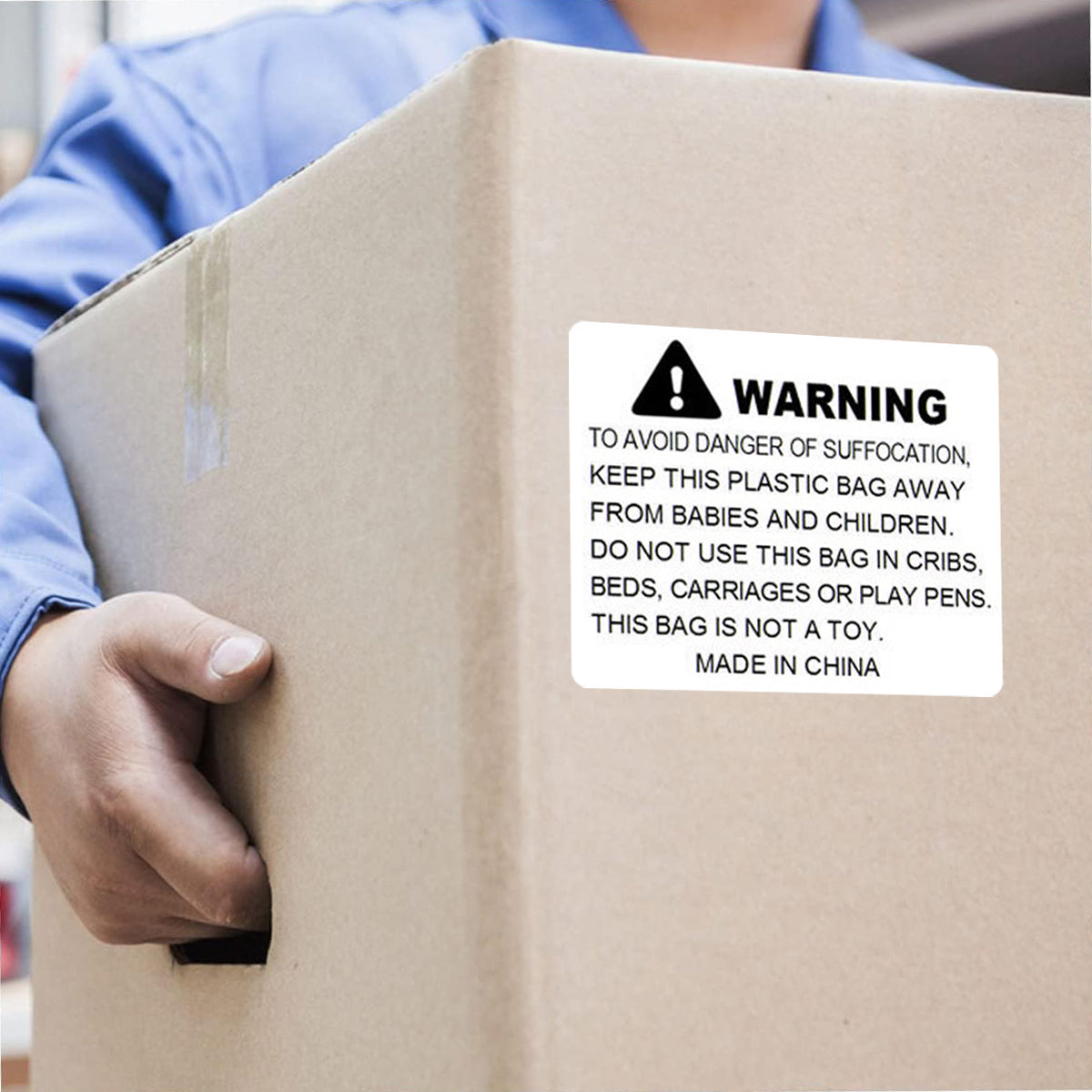 Anti-Choking Warning Labels for Plastic Bags