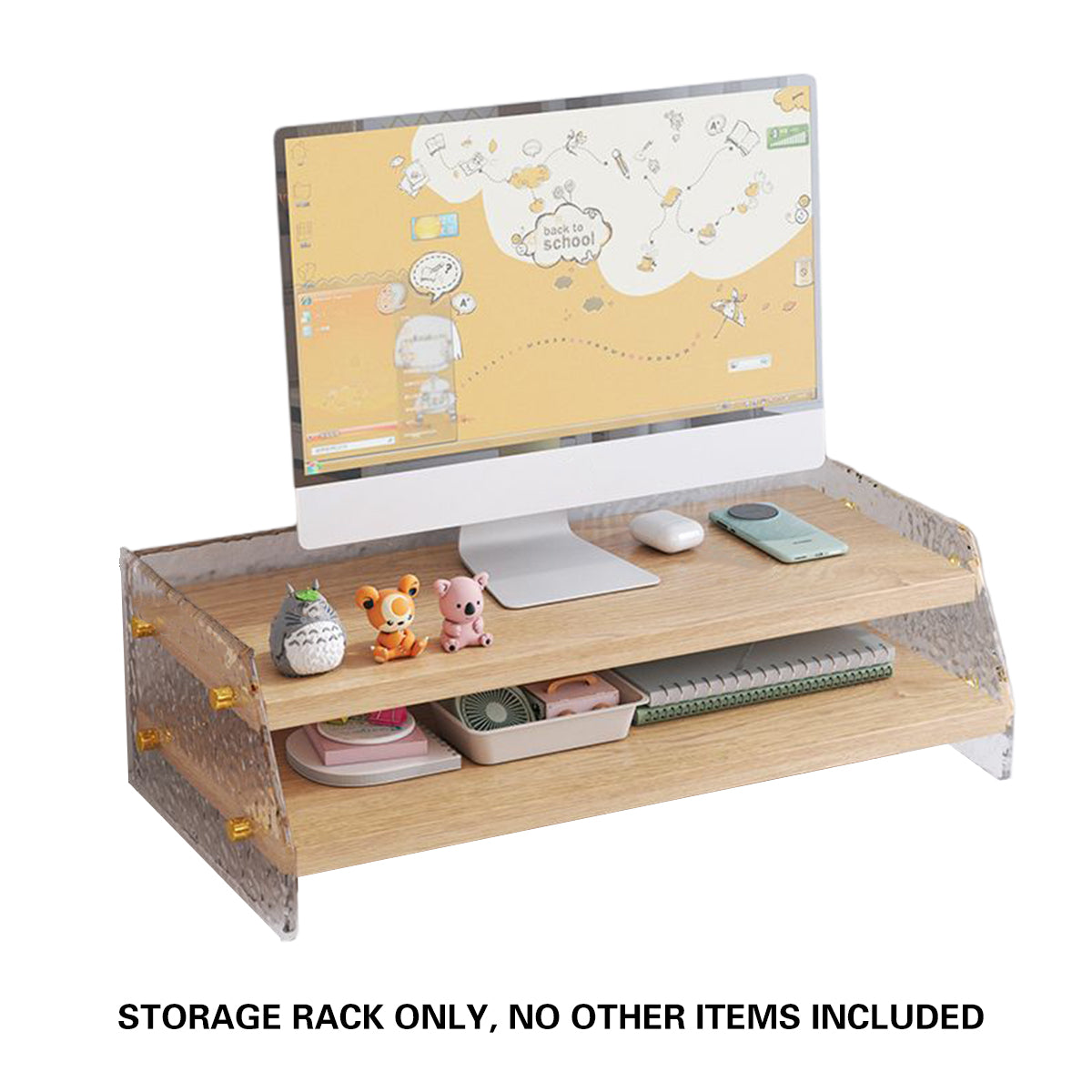 Acrylic Double-Layer Desktop Organiser for Monitor