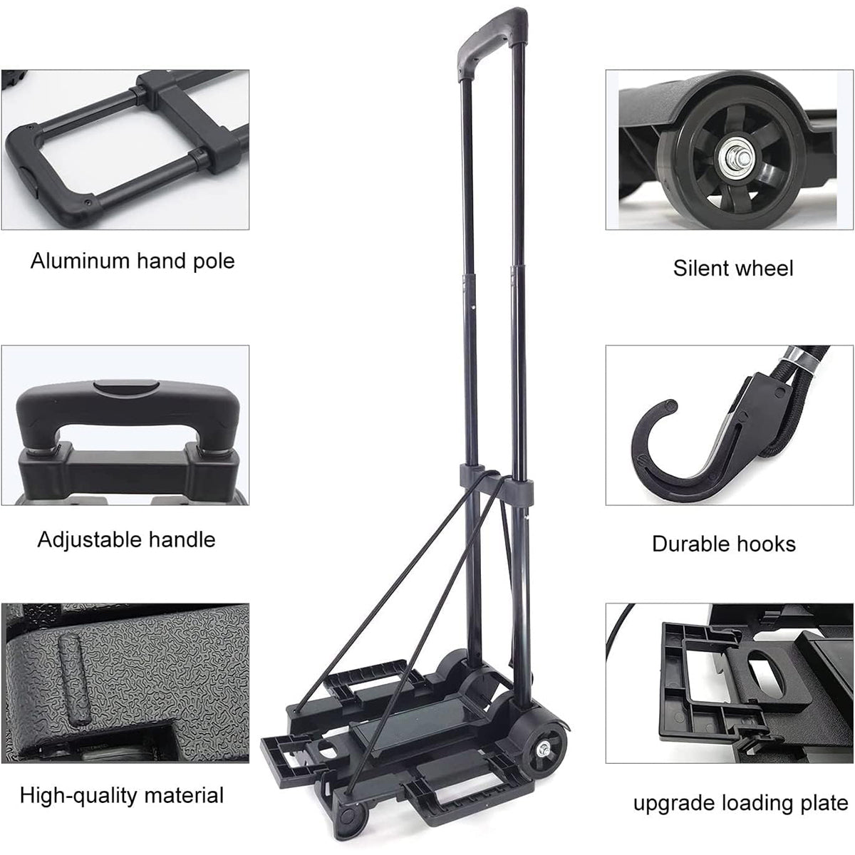 Foldable Shopping Trolley with Telescopic Handle