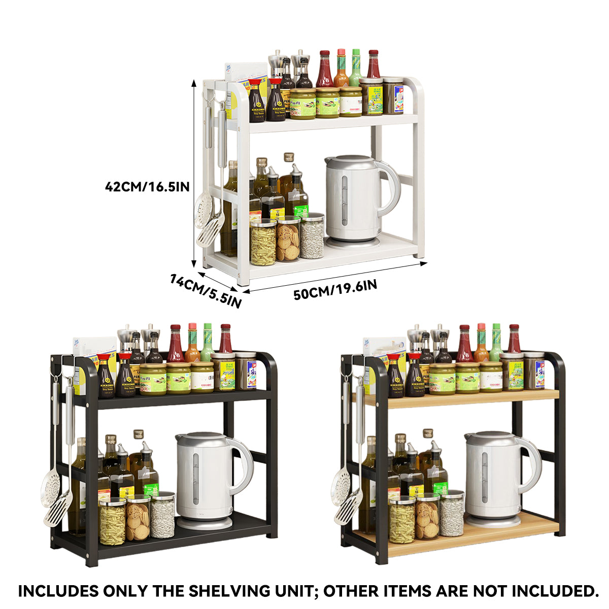 2-Tier Kitchen Storage Rack Countertop Organization