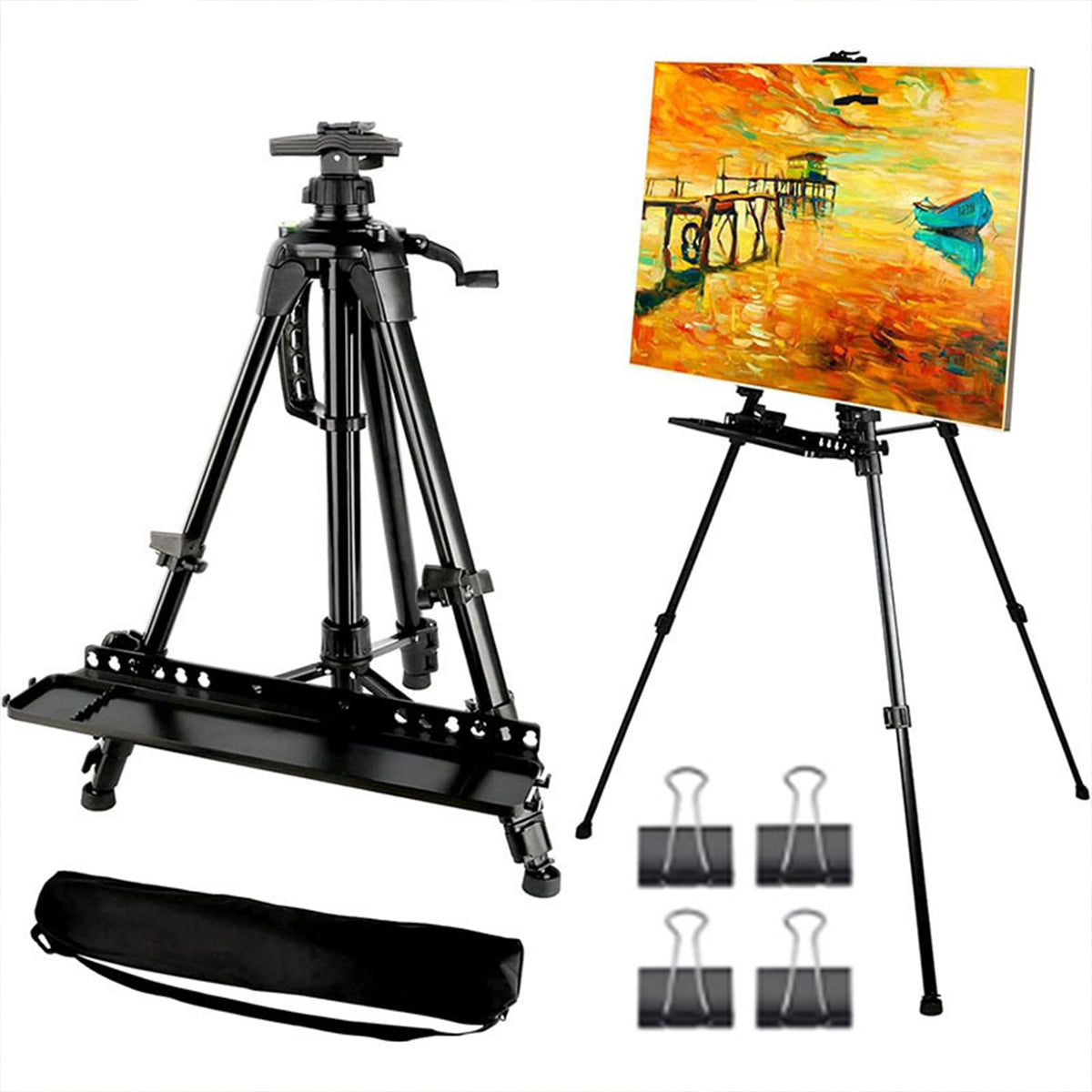Portable Metal Artist Easel Adjustable Tripod Display Stand