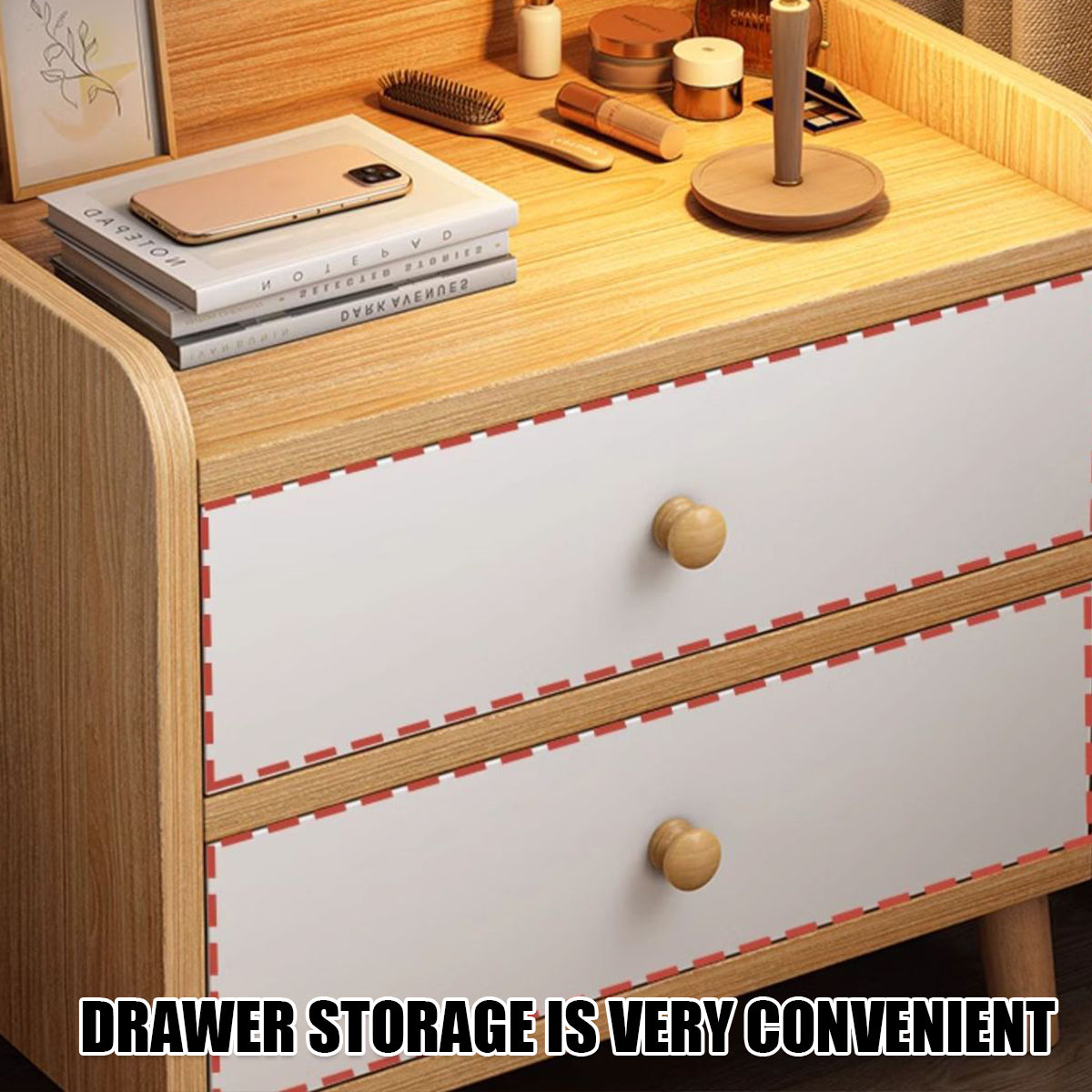 Minimalist Bedside Table Cabinet with Drawers