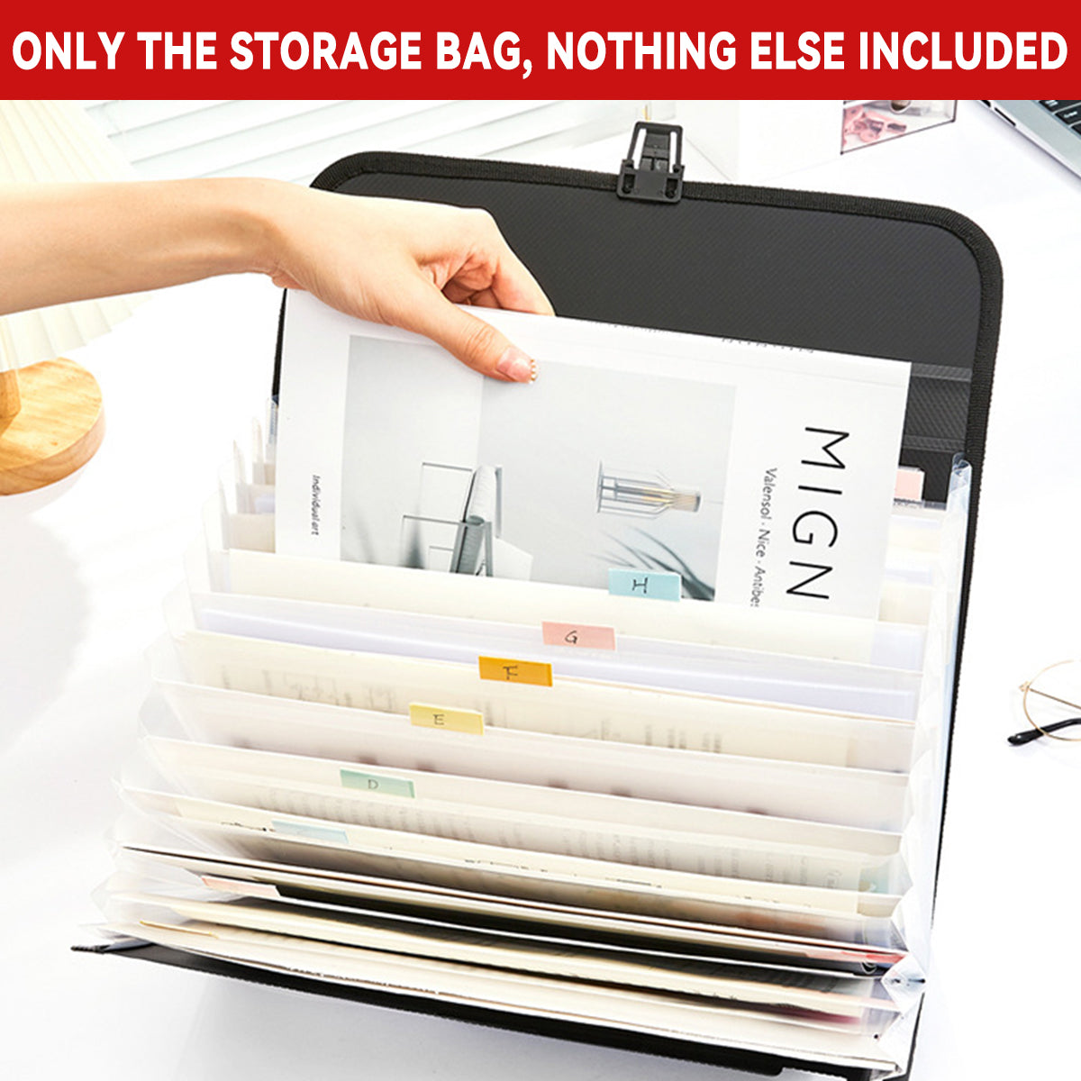 13 Layer File Bag Organizer Portable Handheld Document Case