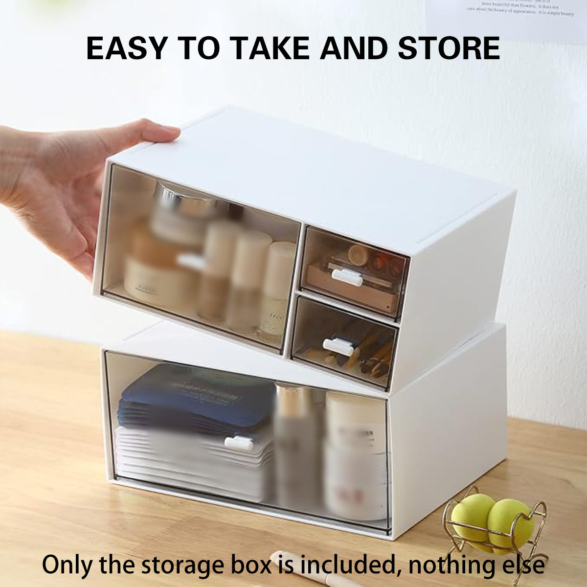 Clear Drawer Storage Box Desktop Organizer