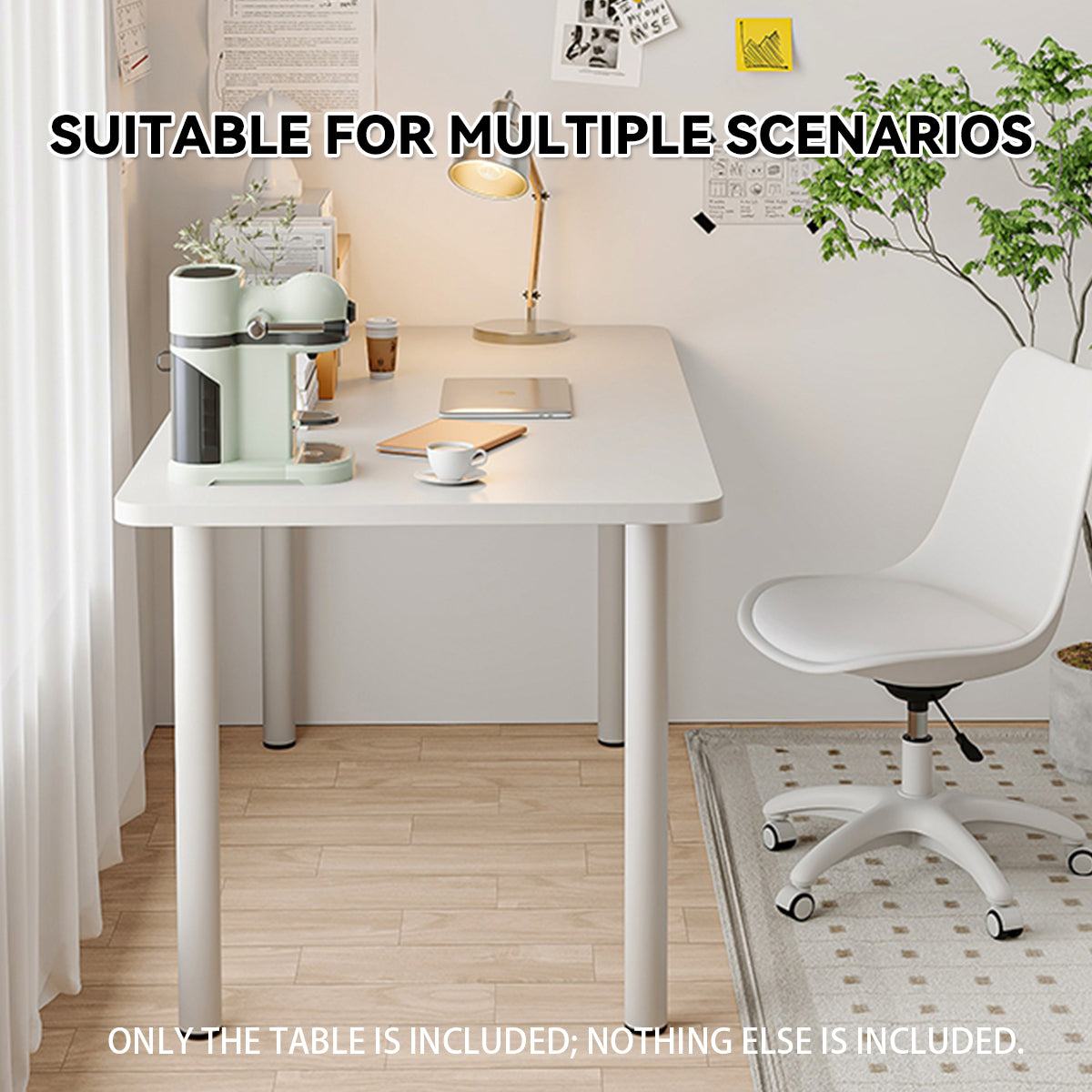White Study Desk with 25mm Thick Top 100cm