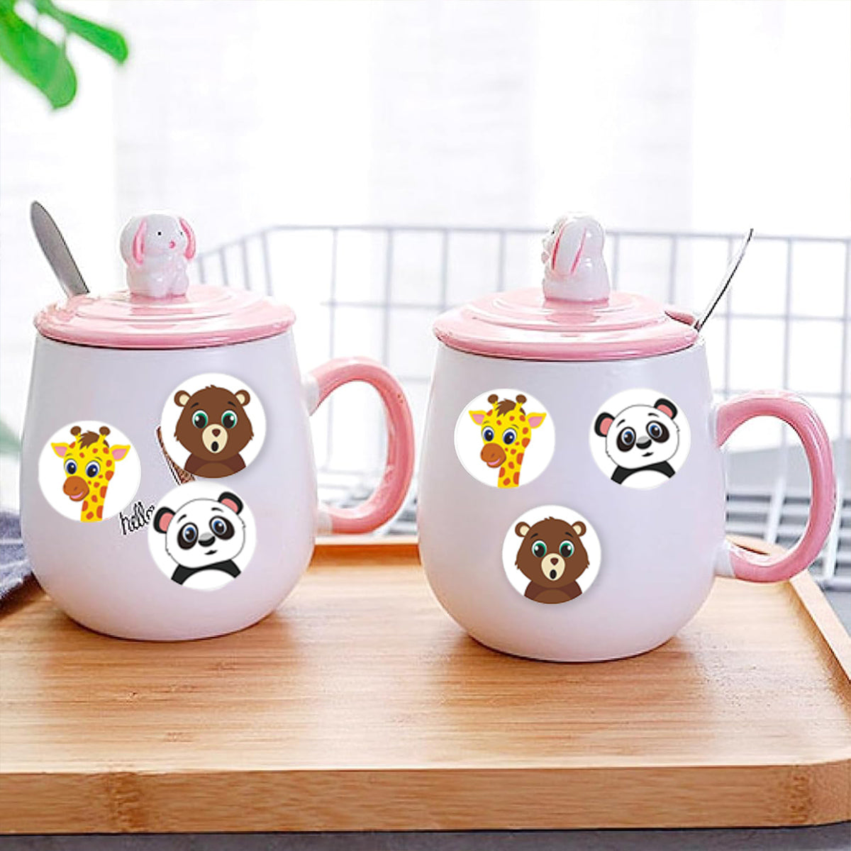 2 Rolls Animal Thank You Stickers Cartoon Kids Gift Labels