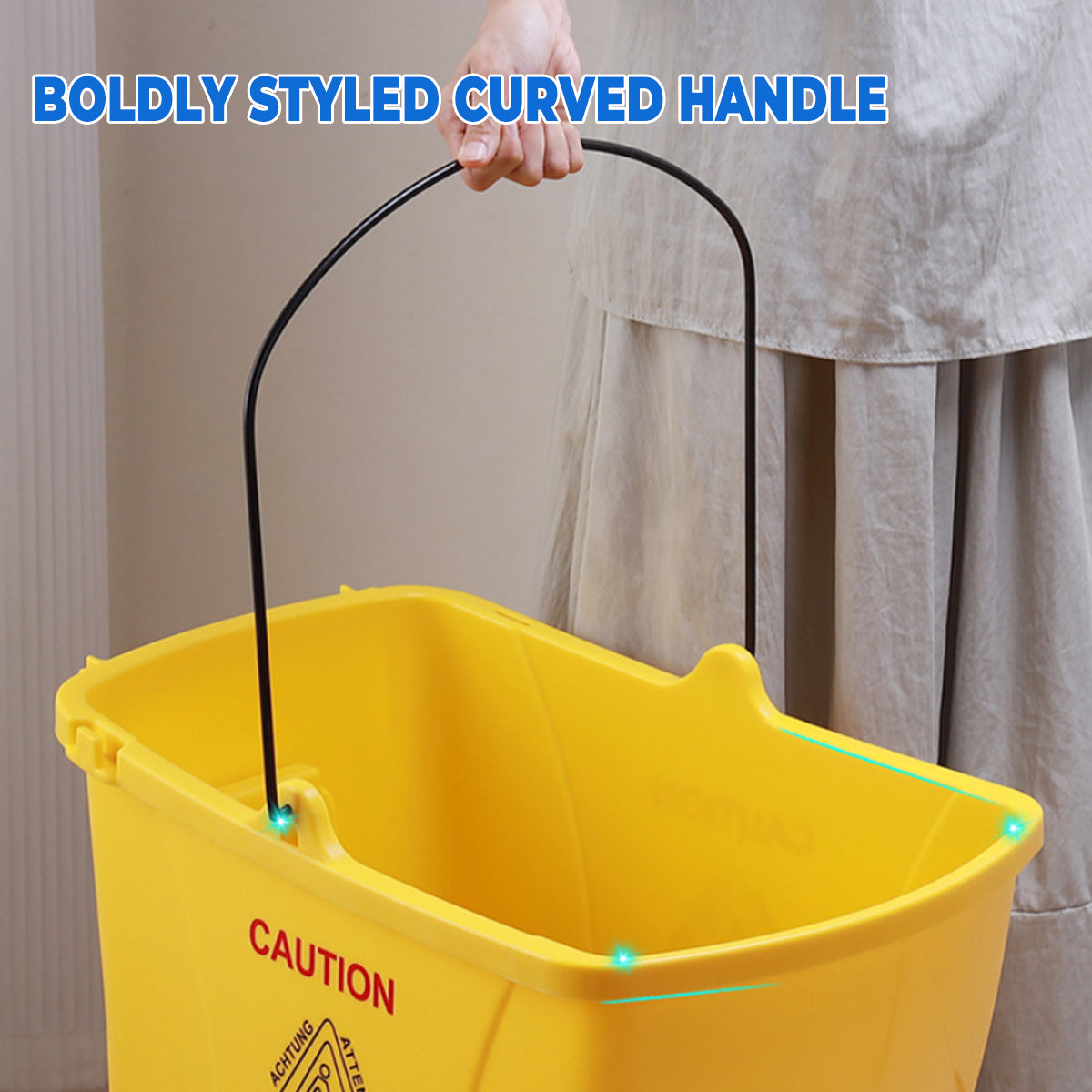 32L Wringer Mop Bucket with Rolling Wheels and Mop