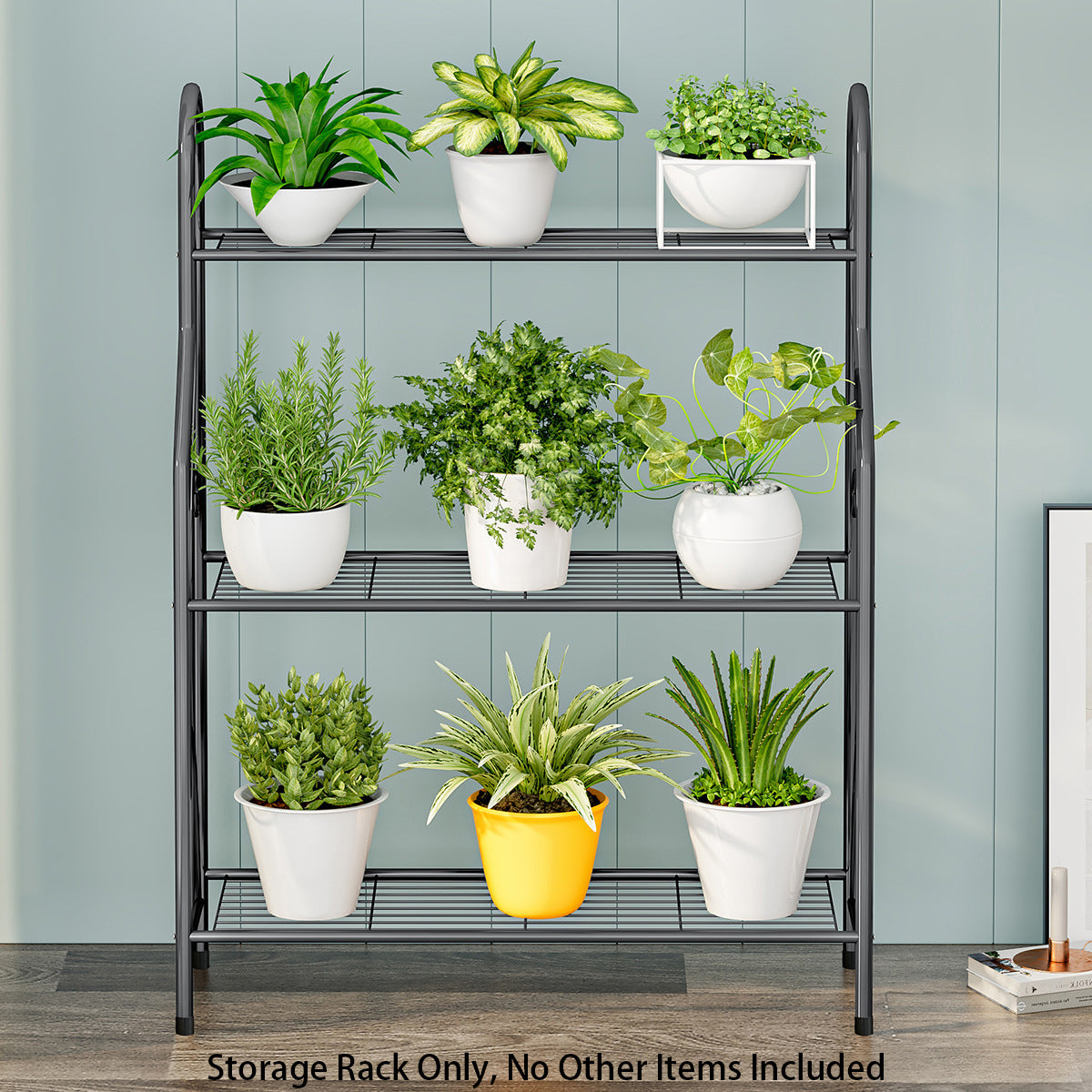 3-Tier Metal Flower Stand for Indoor and Outdoor