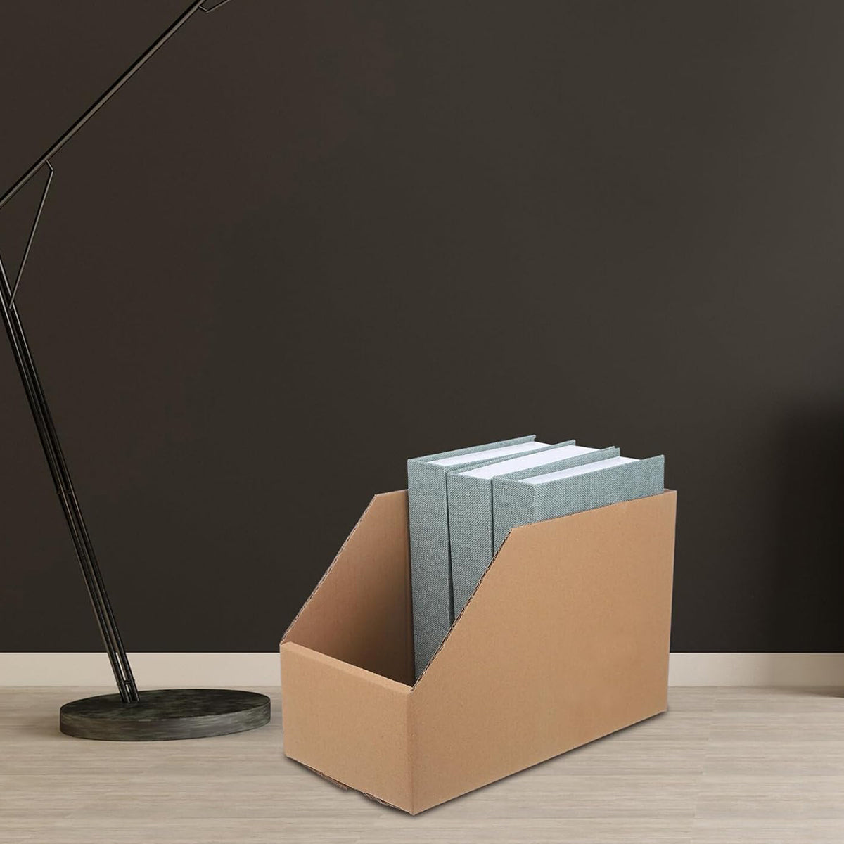 10 Pcs Slanted Cardboard Storage Boxes Shelf Sorting