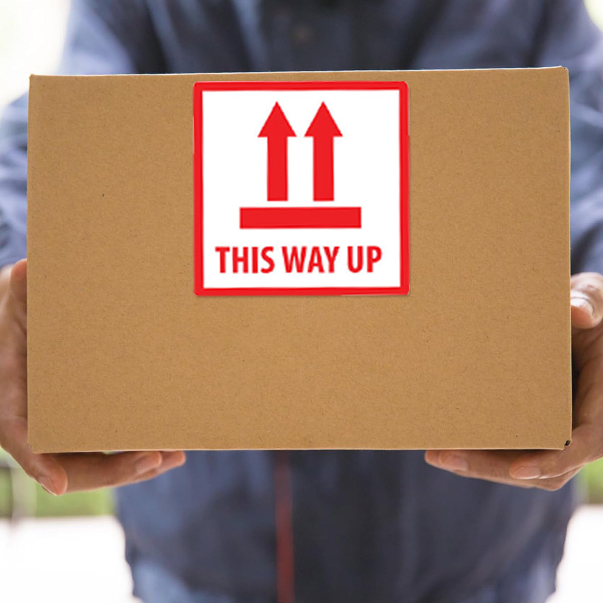 300pcs 12x12cm This Way Up Warning Sticker Roll
