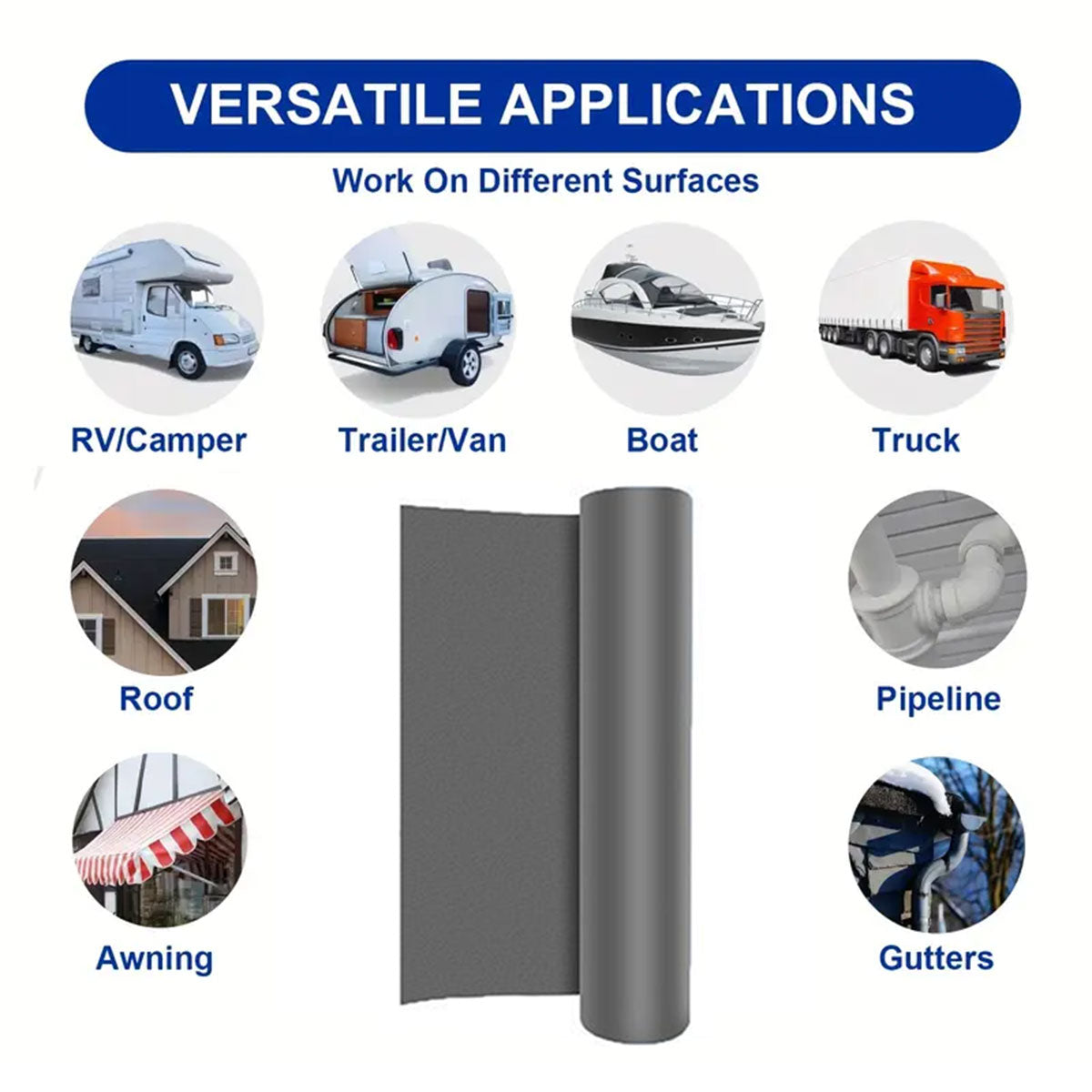 Waterproof Insulation Repair Tape 10/20cm x 5m for Roof Leaks
