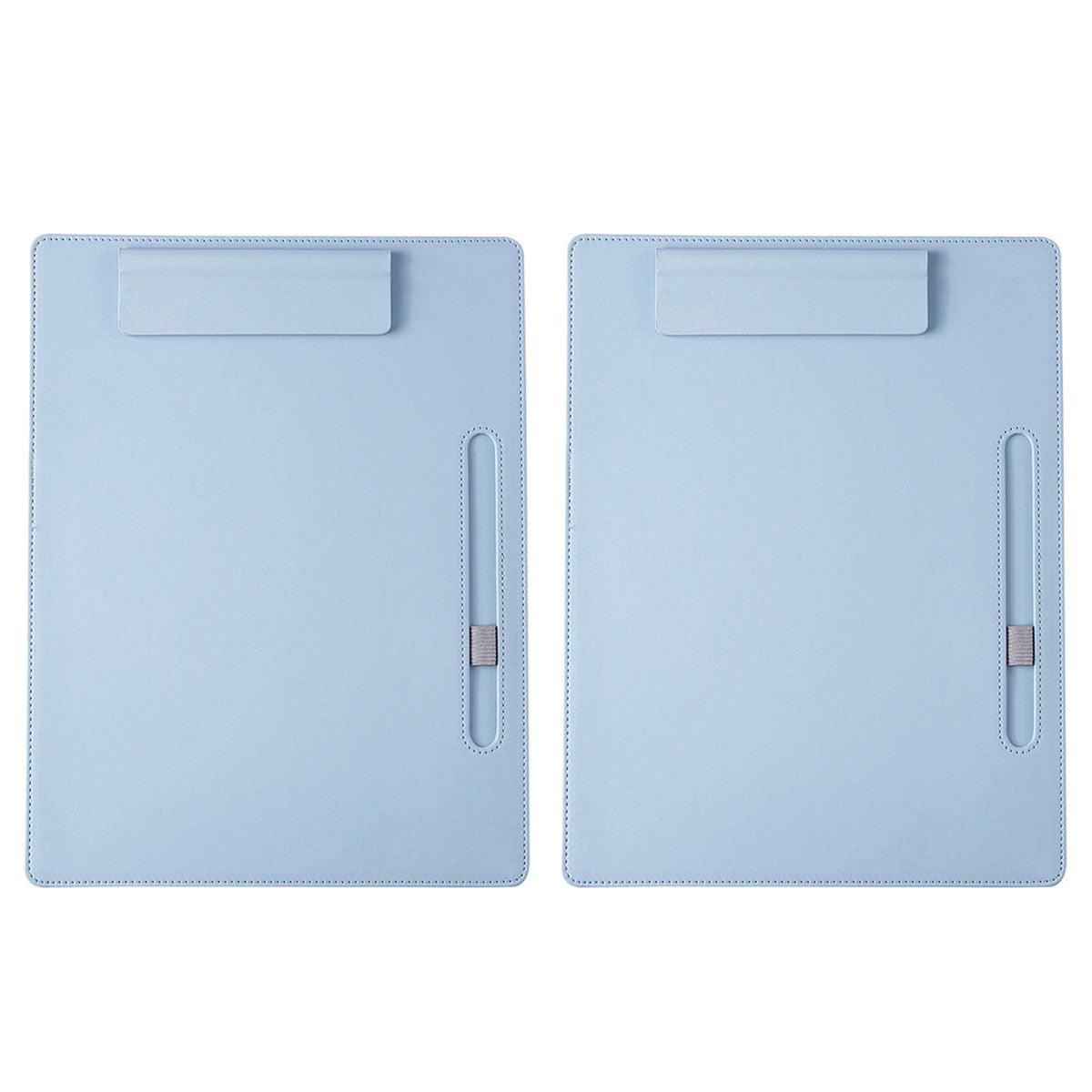 2 Pcs Conference File Holder Leather Board Clips