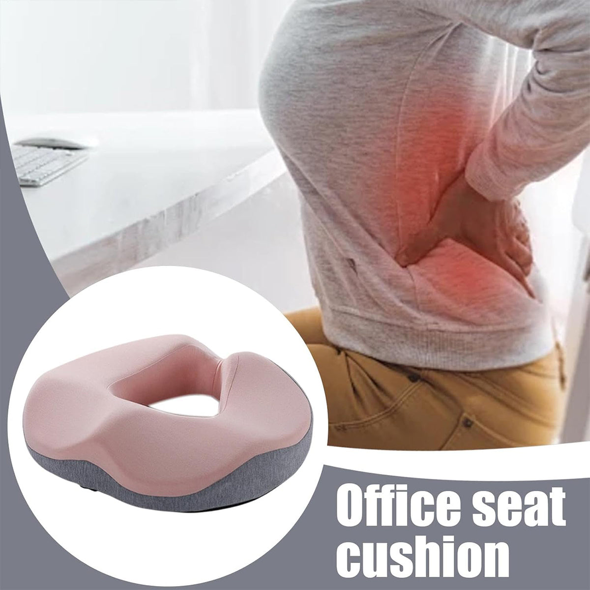 Memory Foam U-Shaped Seat Cushion with Non-Slip Base