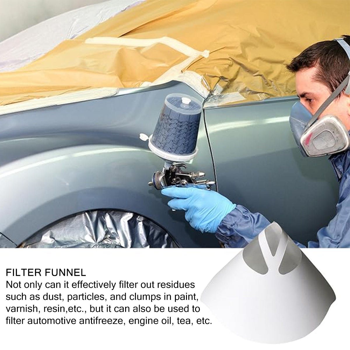 100 Paper Funnels with Silicone Funnel for Liquid Transfer