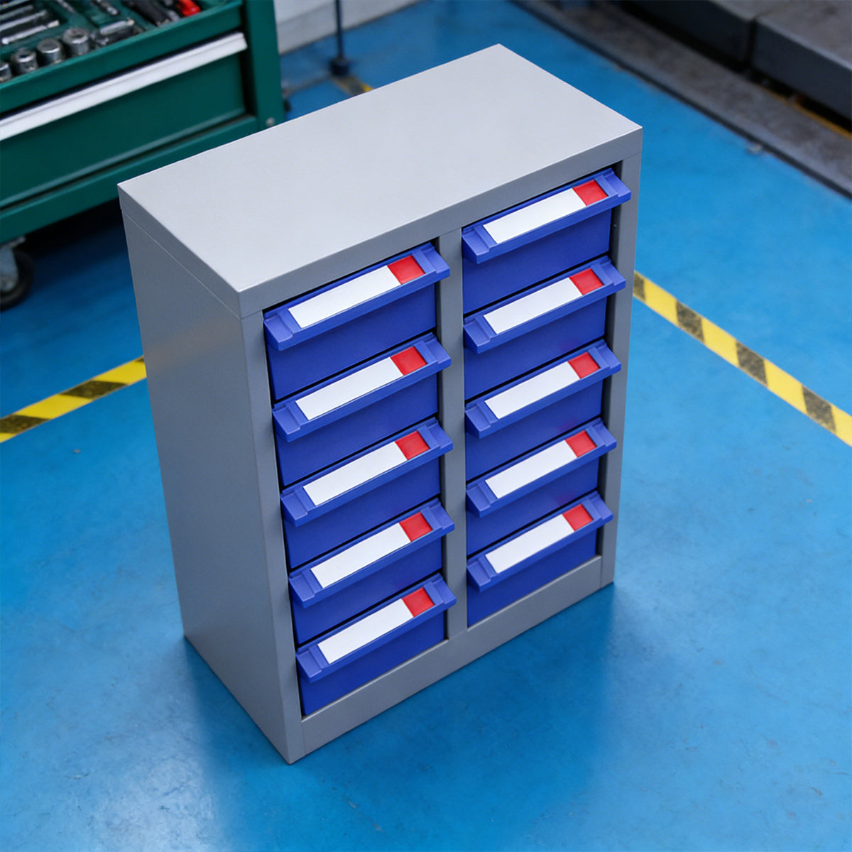 10-Drawer Parts Cabinet for Workshop and Garage