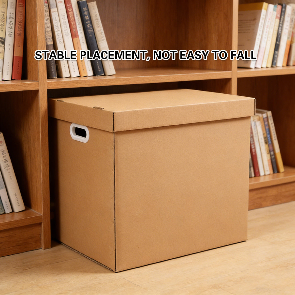 5pcs 80L Kraft Paper Storage Box with Lid