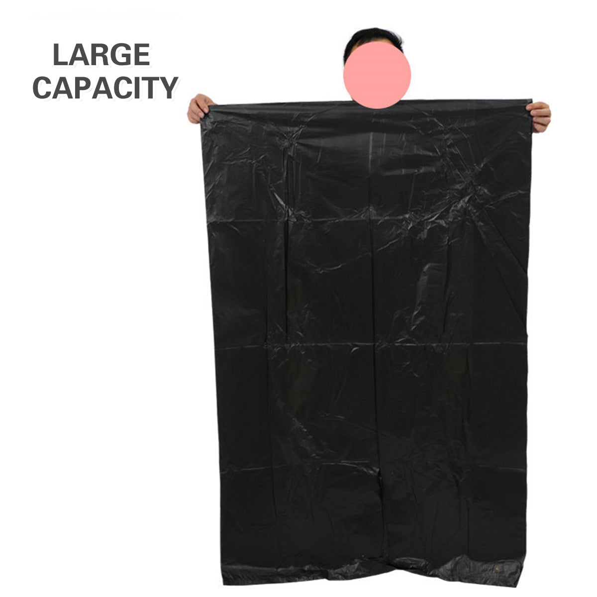 50pcs Heavy Duty Large Trash Bags 140x120cm Black
