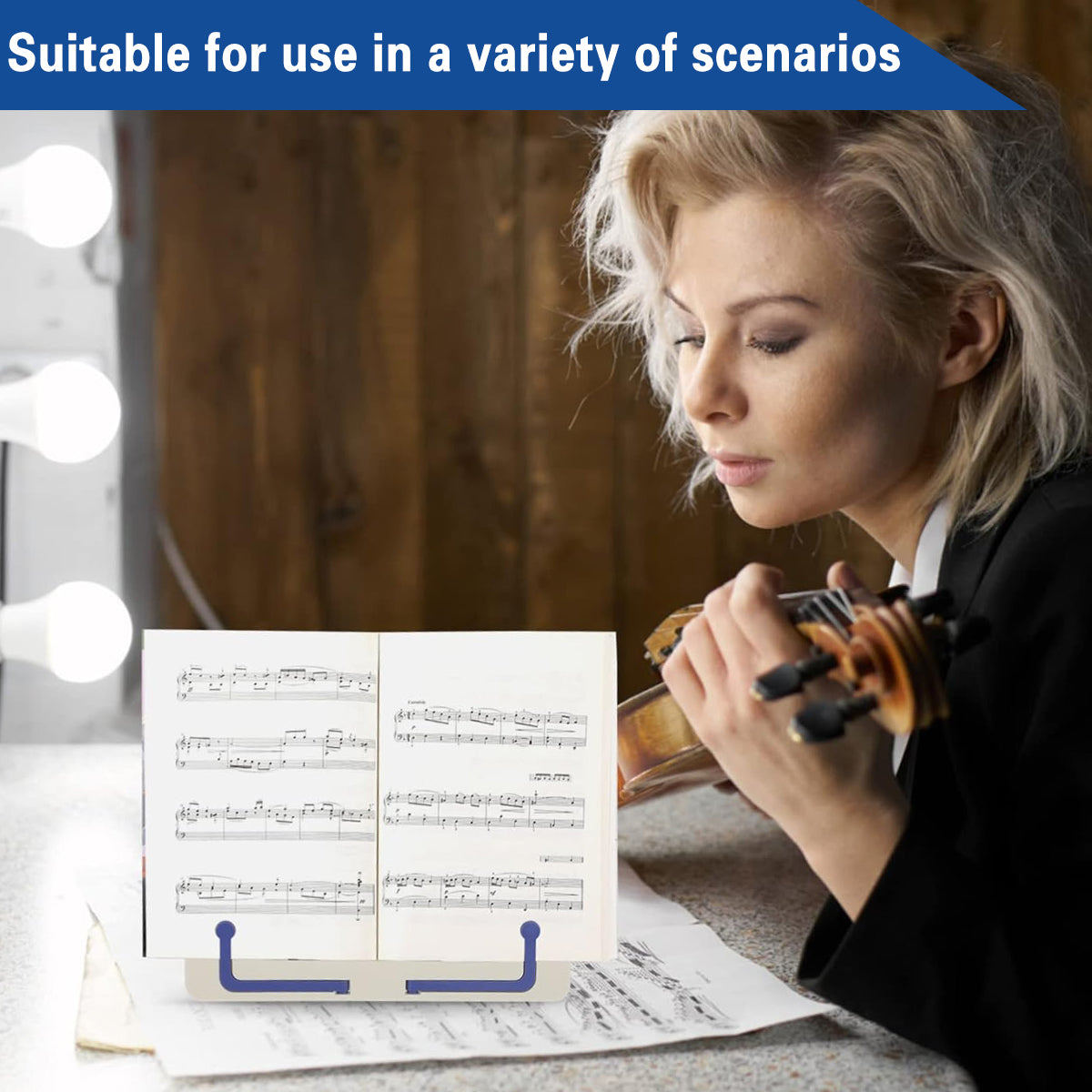 Portable Adjustable Plastic Bookshelf with Anti-Slip Base