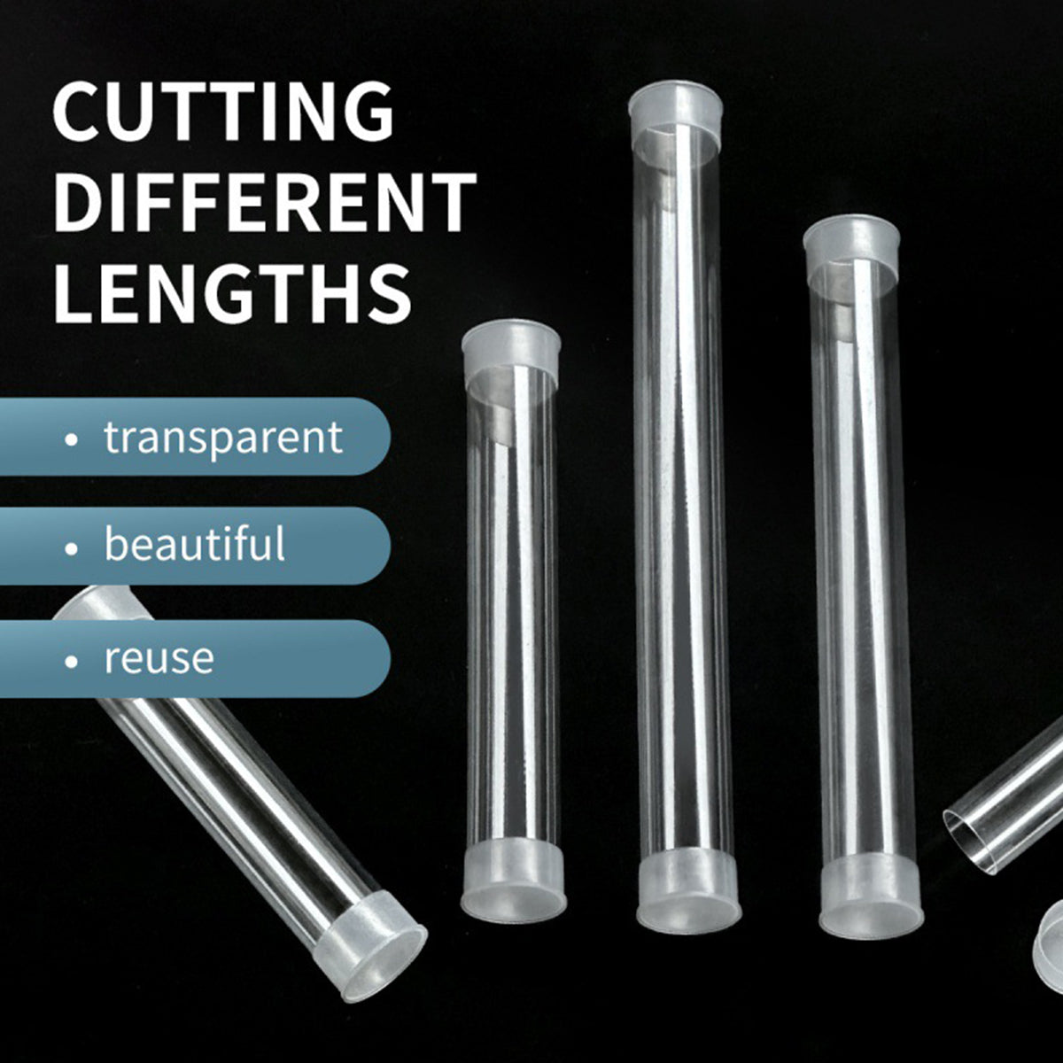 20pcs Clear Plastic Packaging Tubes for Artwork