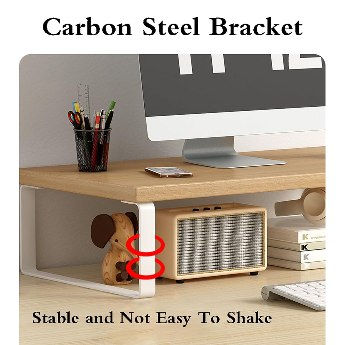 Monitor Stand Riser with Under-Shelf Storage