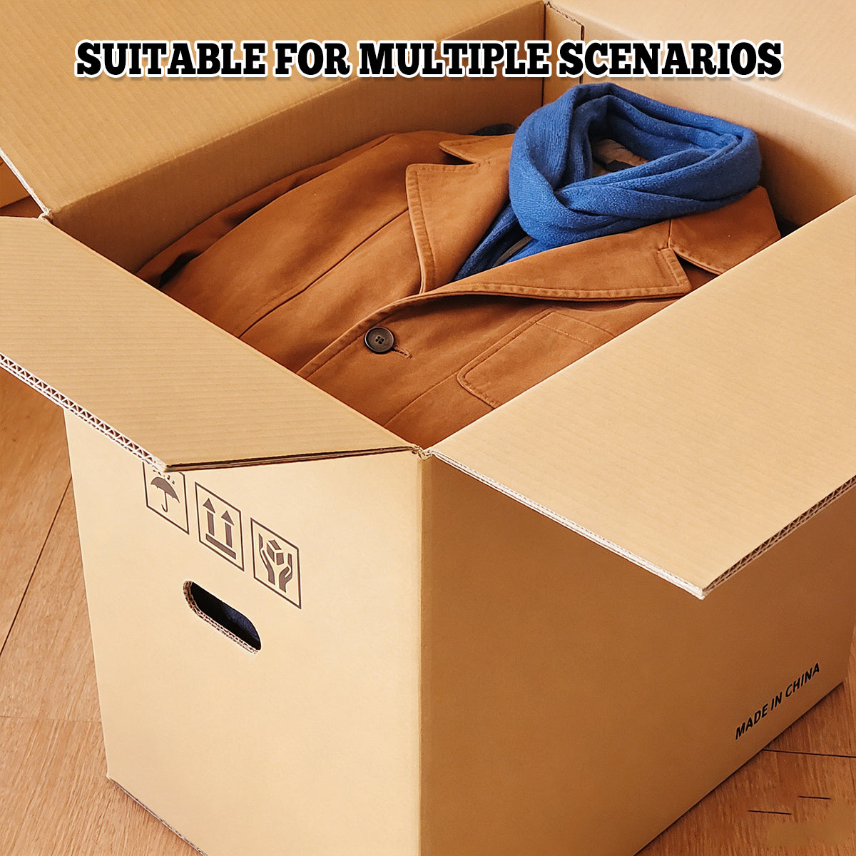 10pcs Hard Cardboard Moving Boxes with Handles