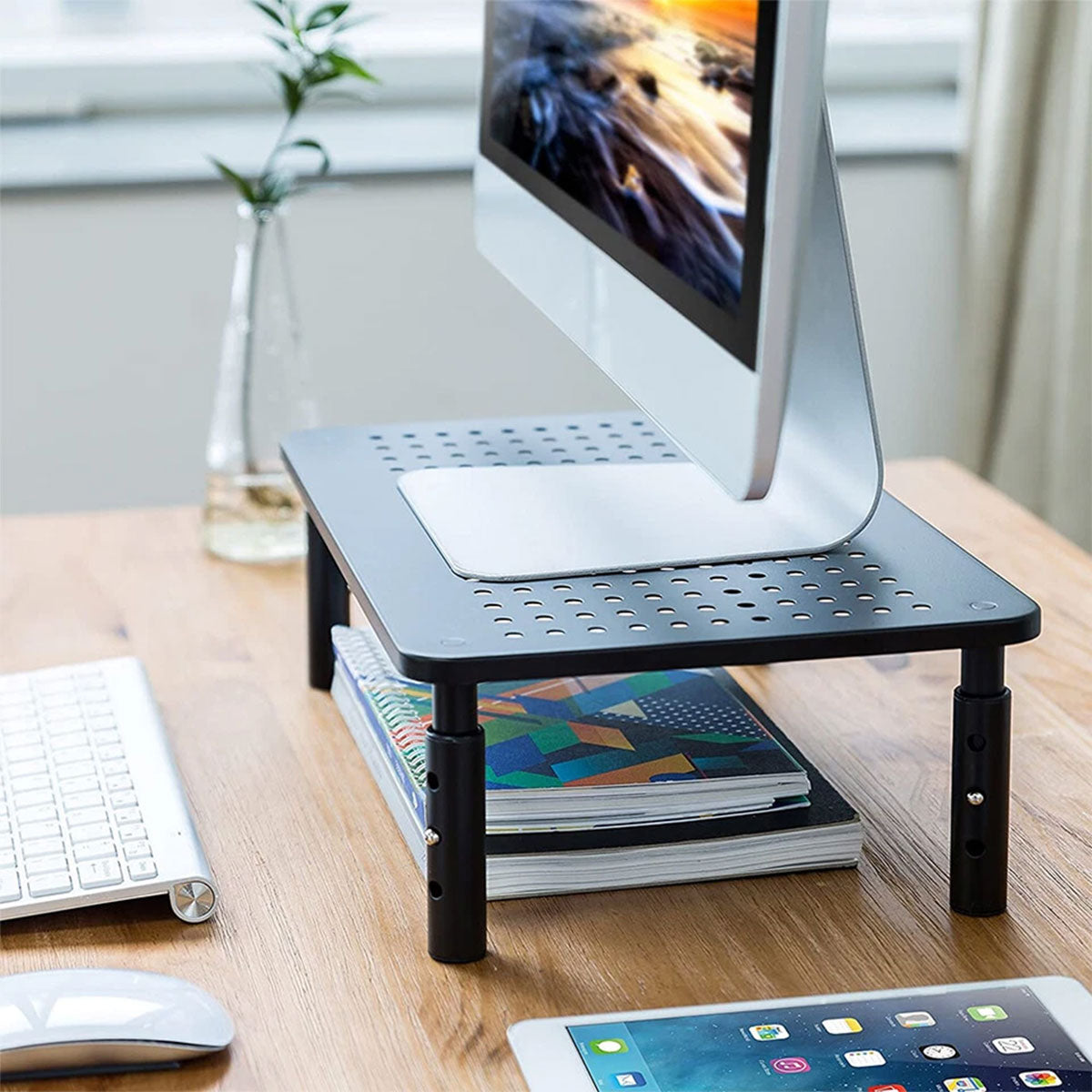 3-Height Adjustable Monitor Riser for Laptop Printer