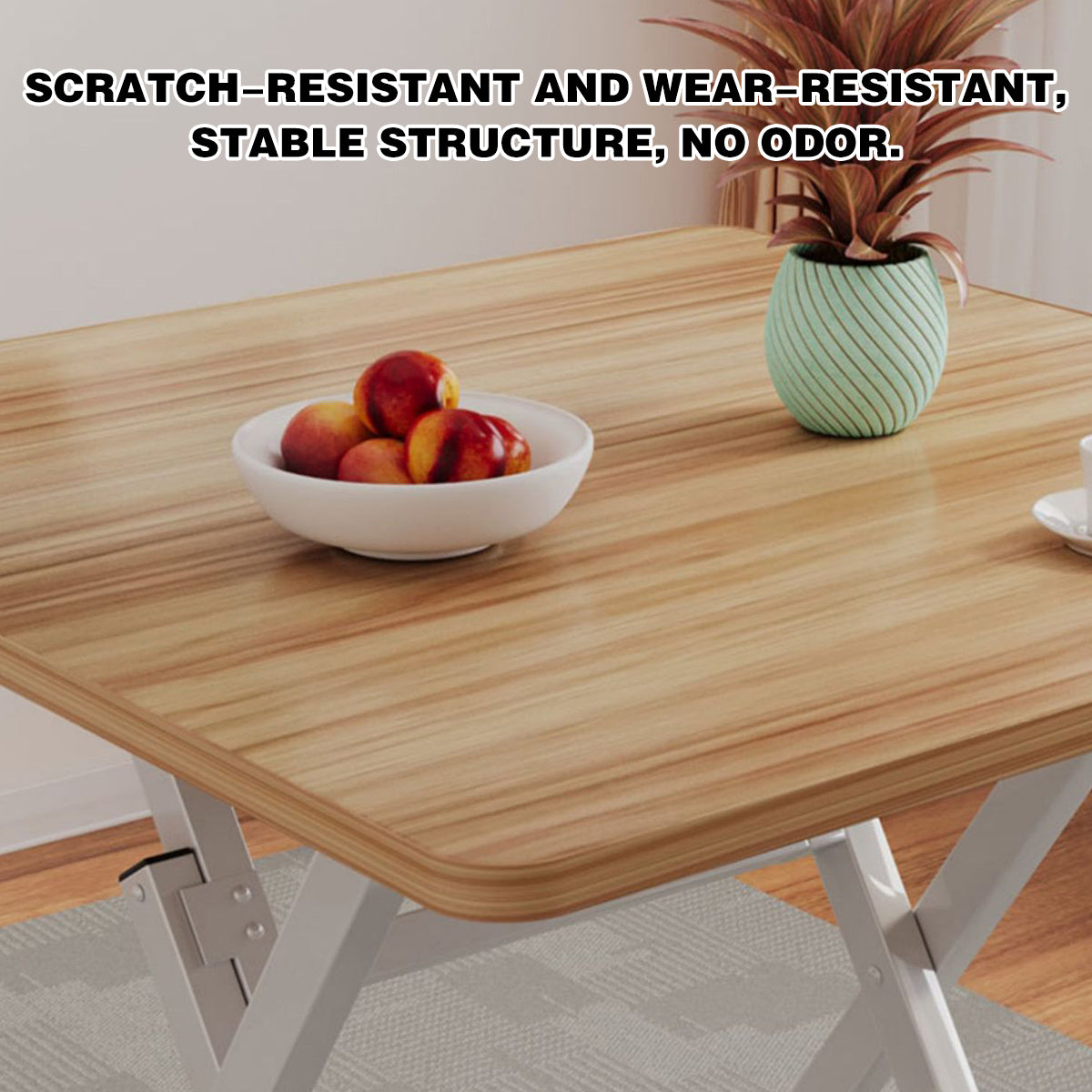 60cm Wooden Folding Square Table for Home and Workspace