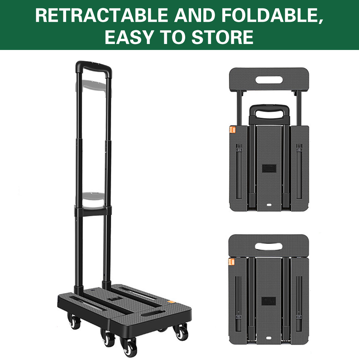 Foldable Flatbed Cart Heavy Duty Transport Trolley 200KG