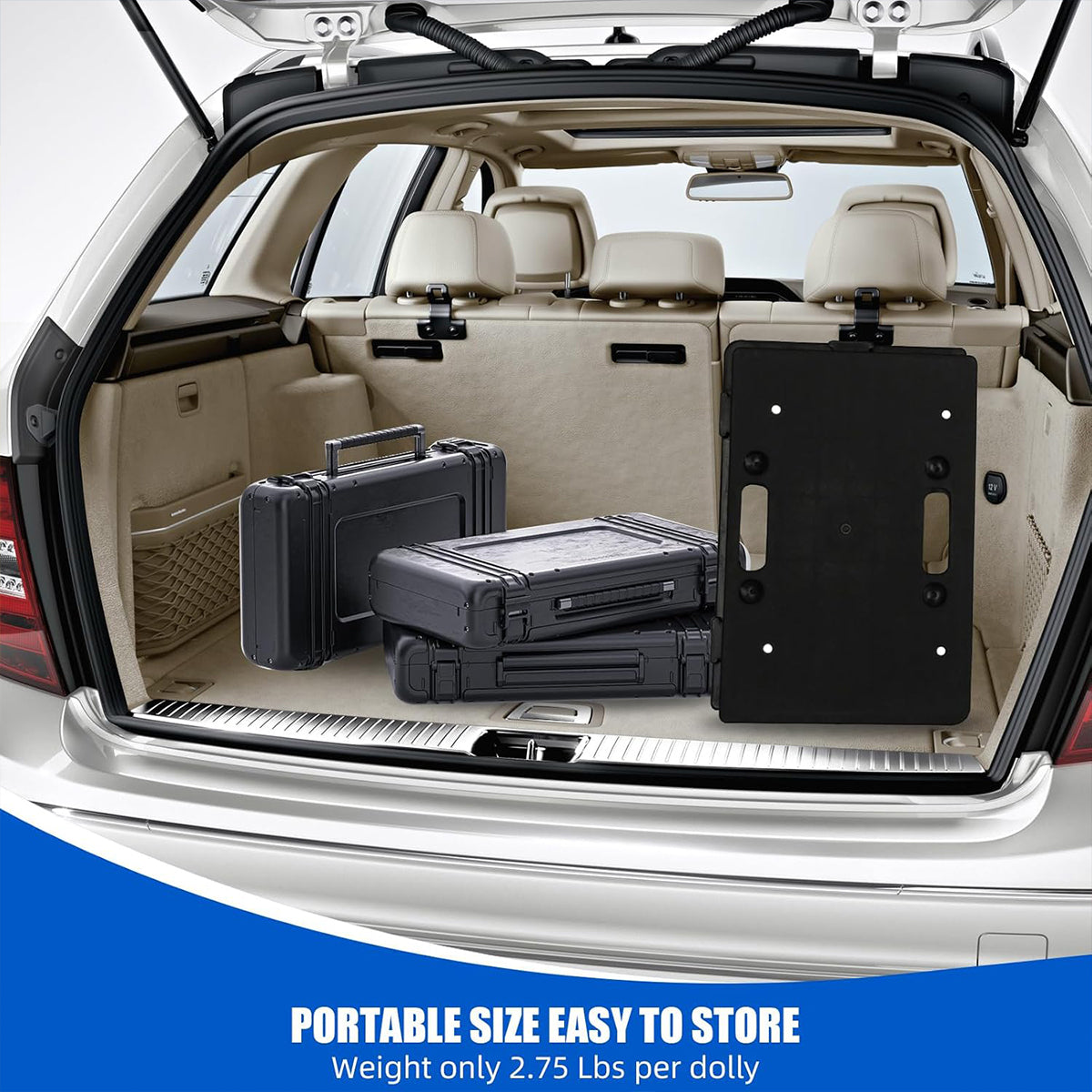 2 Pcs Rolling Utility Cart Silent Platform Trolley 50KG