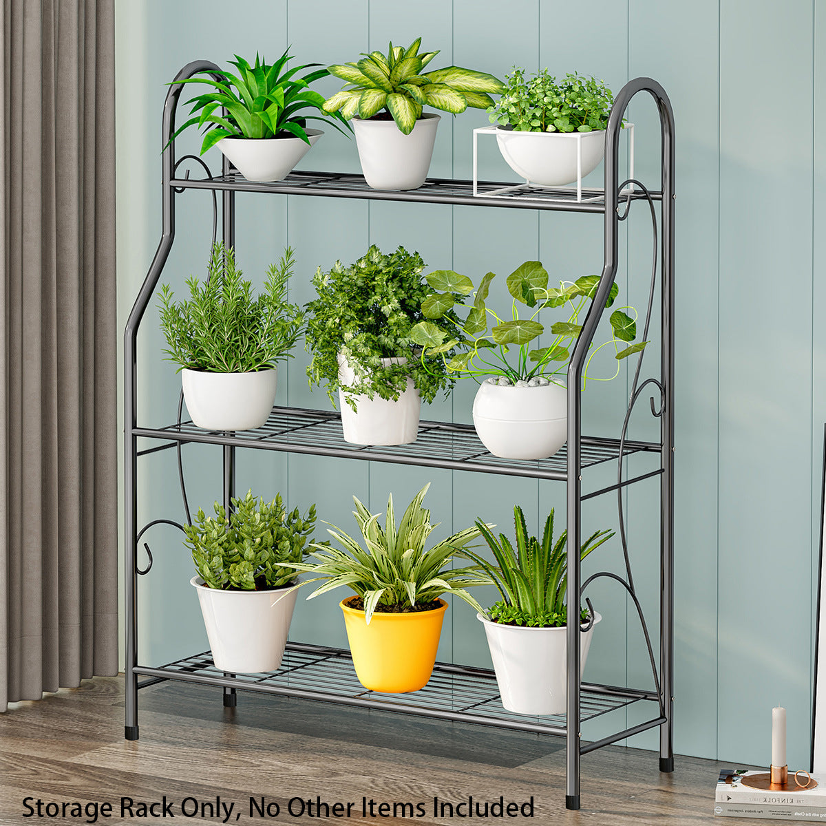 3-Tier Metal Flower Stand for Indoor and Outdoor