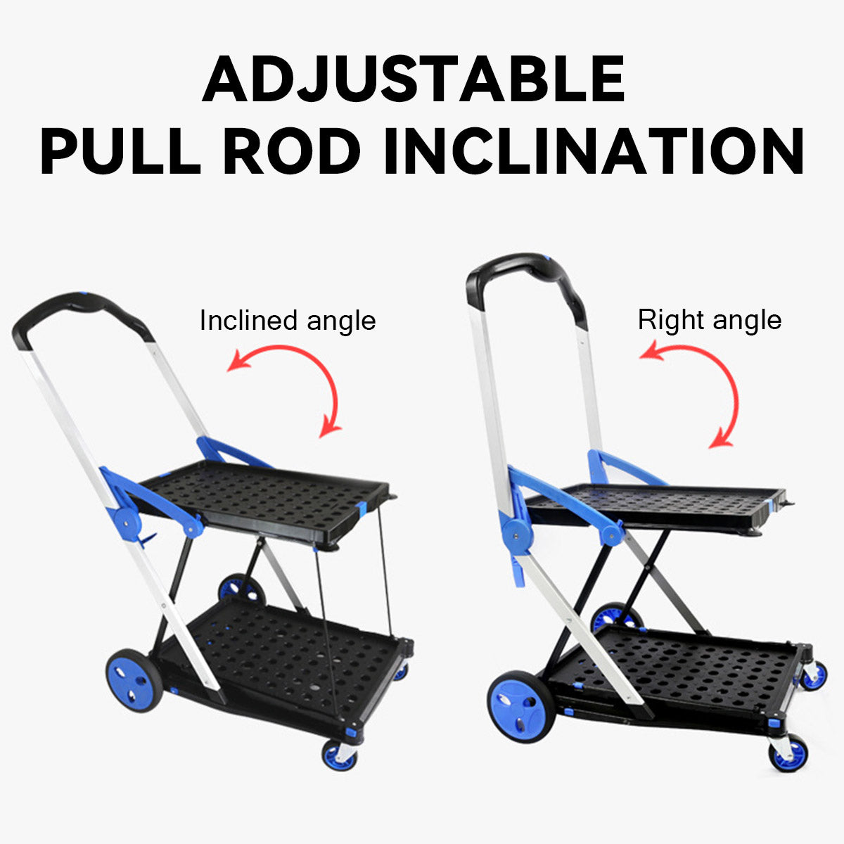 2-Tier Foldable Storage Trolley Cart