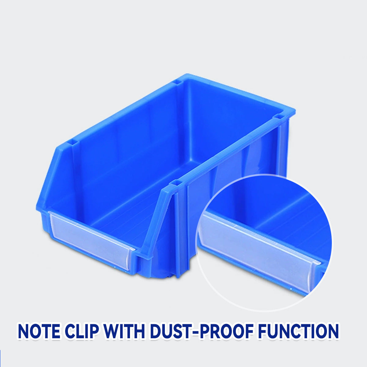 2pcs Slanted PE Storage Box with Label Clip