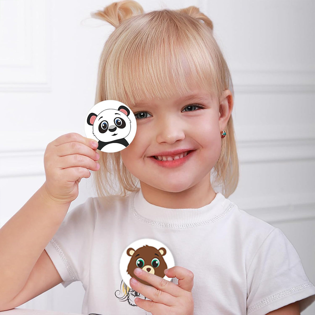 2 Rolls Animal Thank You Stickers Cartoon Kids Gift Labels