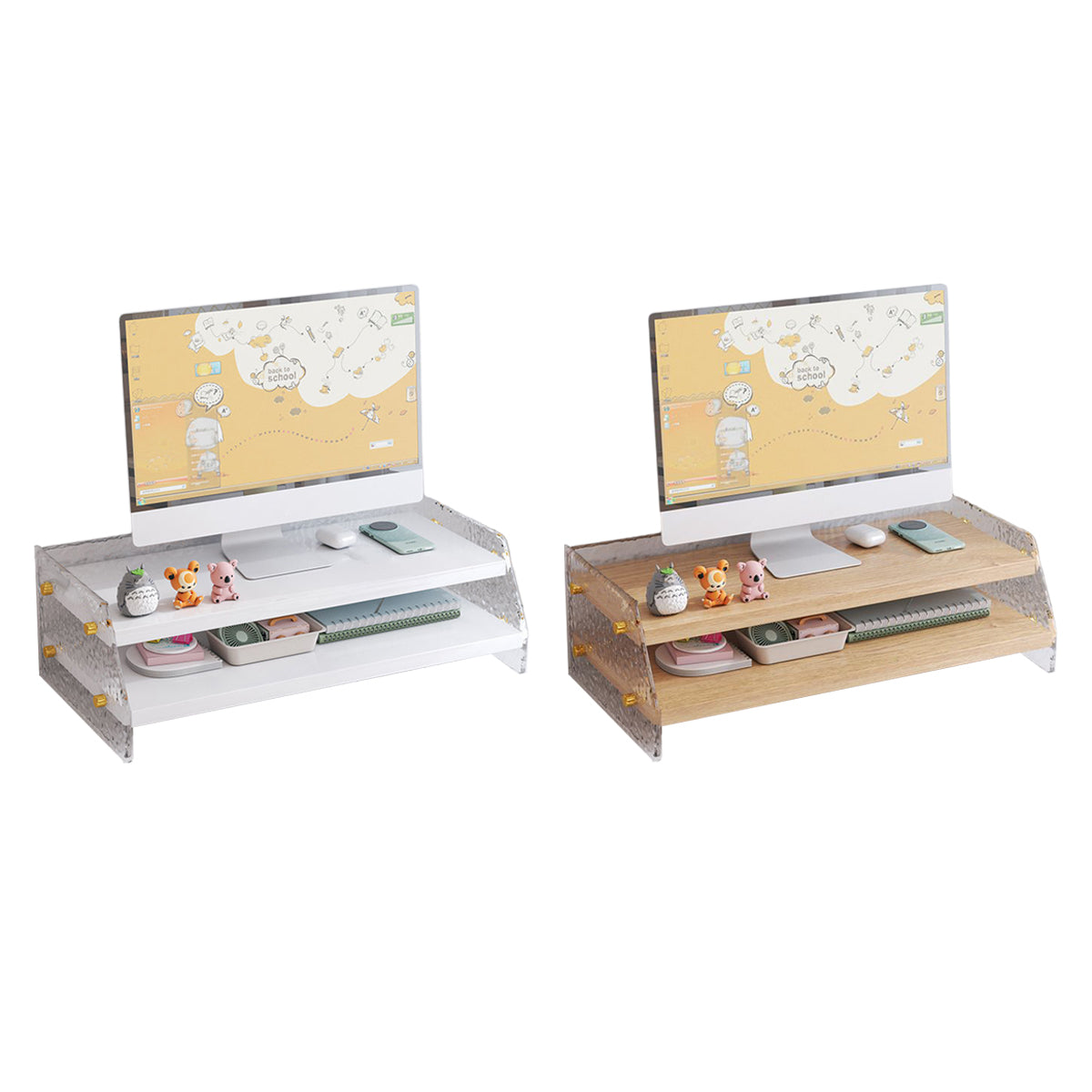 Acrylic Double-Layer Desktop Organiser for Monitor