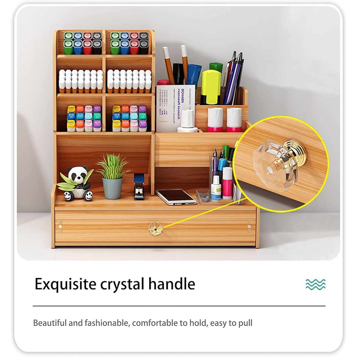 Desktop Office Organizer with Drawer and Pen Holder