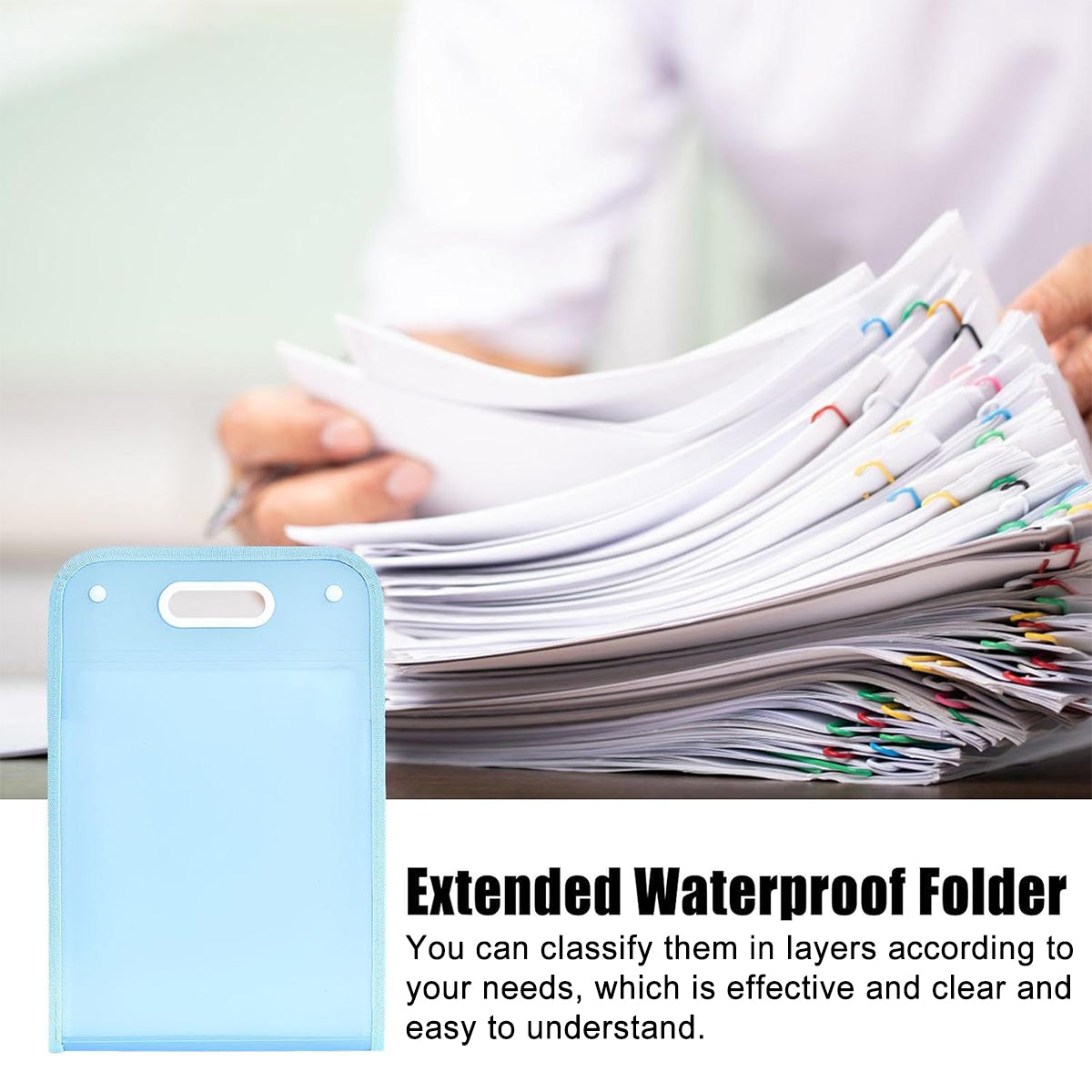 2 Pcs A4 File Storage Bag 13-Pocket Large Capacity Organizer