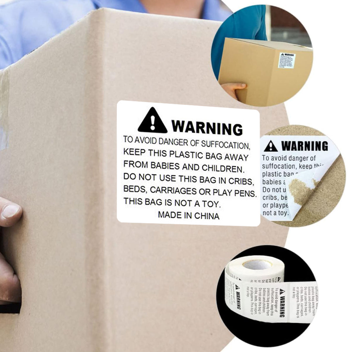 Anti-Choking Warning Labels for Plastic Bags