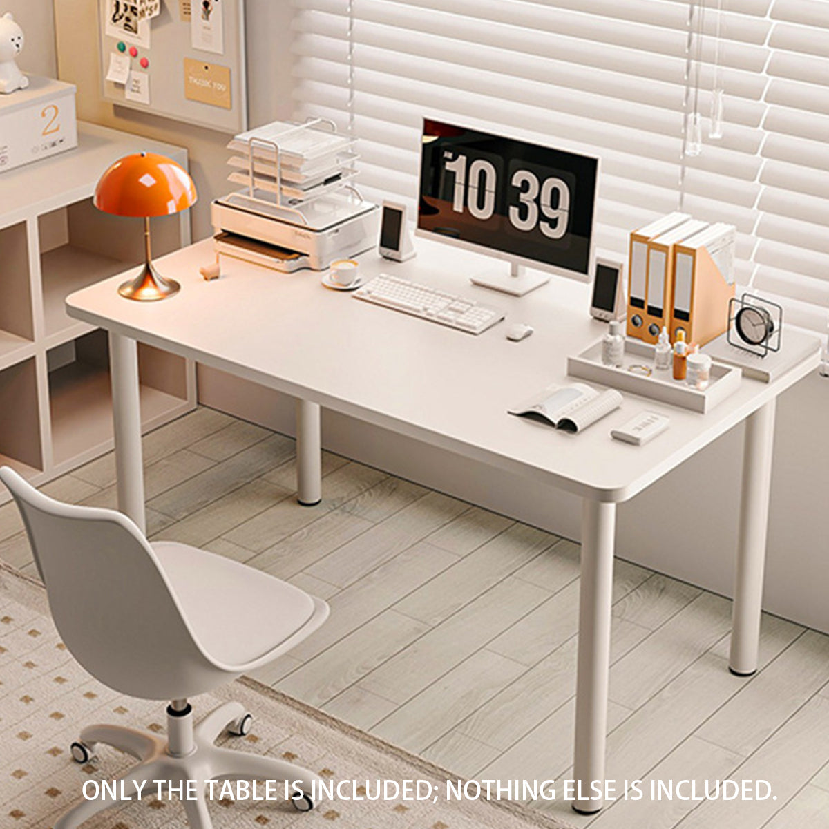 White Study Desk with 25mm Thick Top 100cm