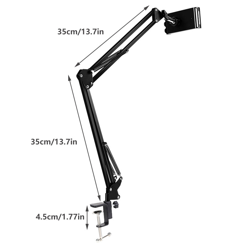 Long Arm Tablet Stand Phone Holder with 360° Rotation for Desk and Bed